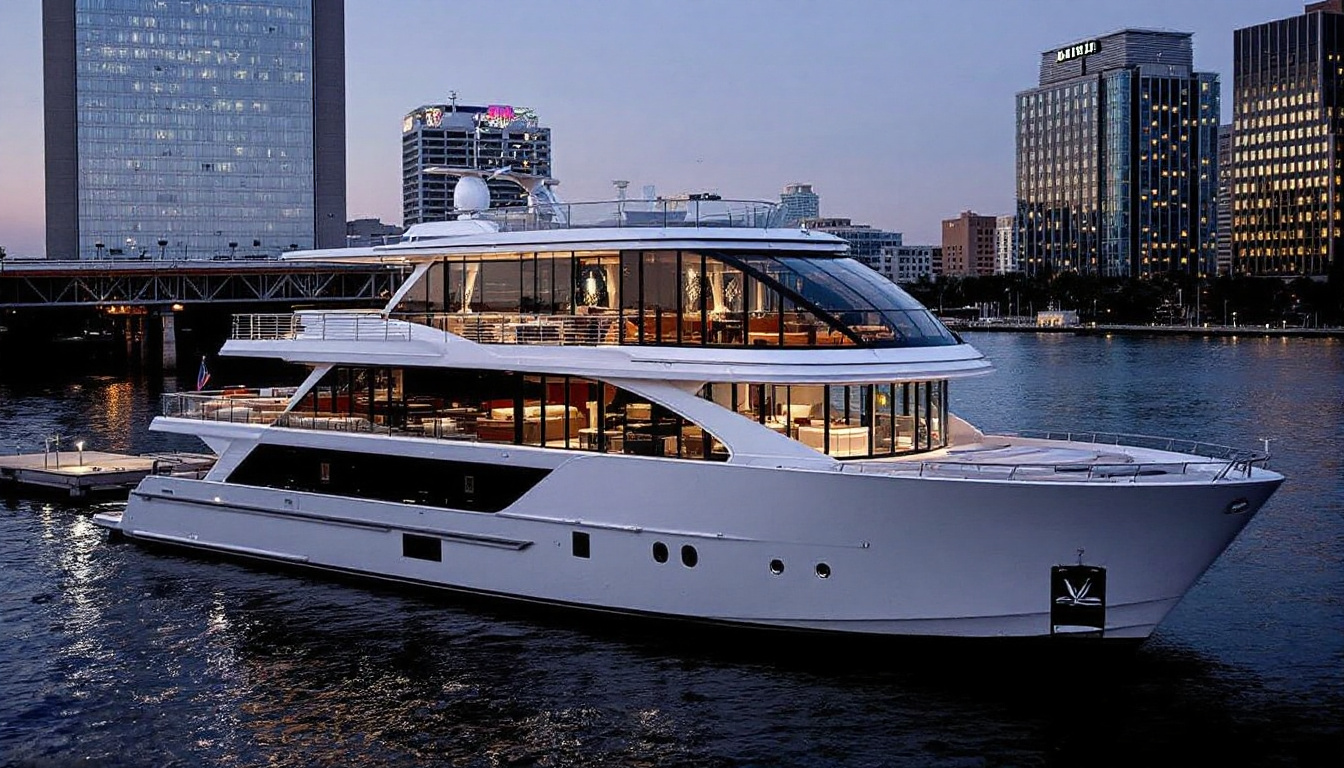 step aboard the royal princess, jacksonville's newest luxury event yacht, now docked downtown. host unforgettable celebrations with stunning river views, elegant amenities, and exceptional service on this exclusive floating venue.