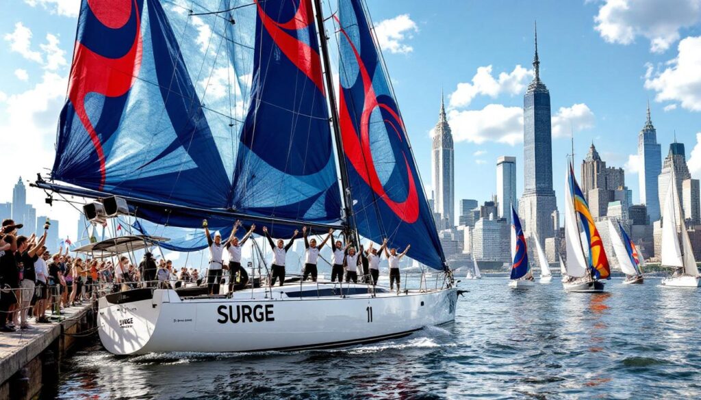 surge triumphs at the prestigious 171st annual regatta of the new york yacht club, showcasing exceptional sailing skills and competitive spirit amidst a vibrant atmosphere of nautical tradition and camaraderie.