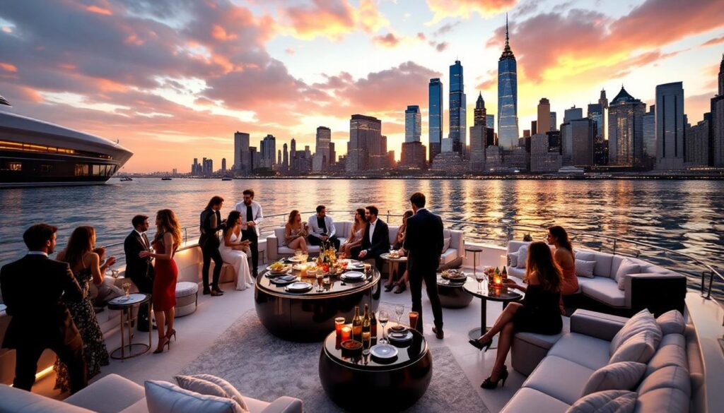 join us for an unforgettable luxury yacht party cruise in nyc, where elegance meets excitement. experience breathtaking views of the skyline, gourmet dining, and top-notch entertainment as you sail through the iconic waters of new york. treat yourself to the ultimate indulgence and make memories that last a lifetime!