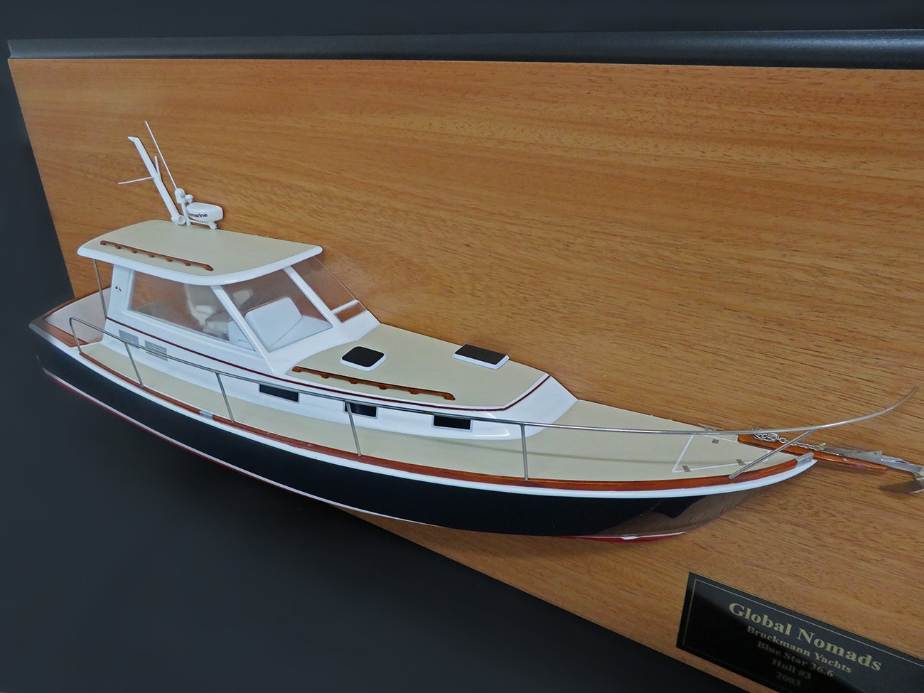 Custom Half Models - - Bruckmann 38 Downeast half model with deck details - Abordage
