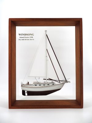 Custom Half Models - Island Packet Yachts - Island Packet 32 framed half model - Abordage