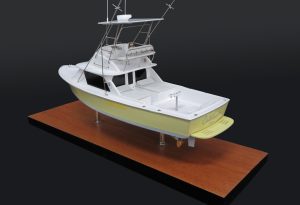 Custom Desk Models - Bertram - Bertram 31 custom desk model with tuna tower - Abordage