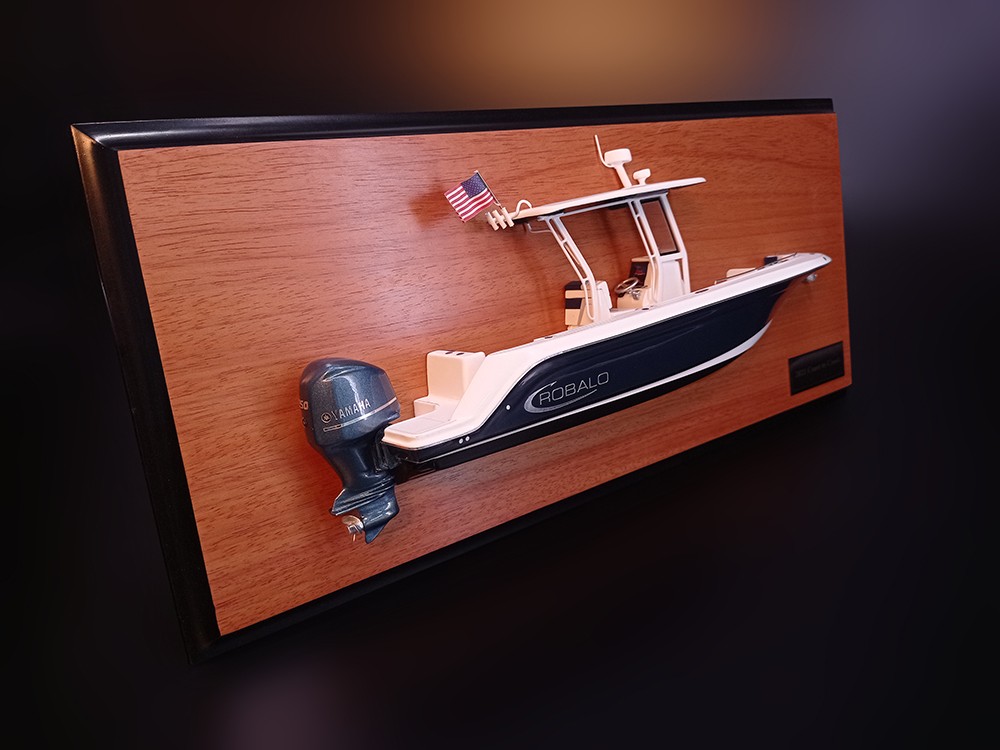Custom Half Models - - Robalo 272 powerboat custom half model with deck details - Abordage
