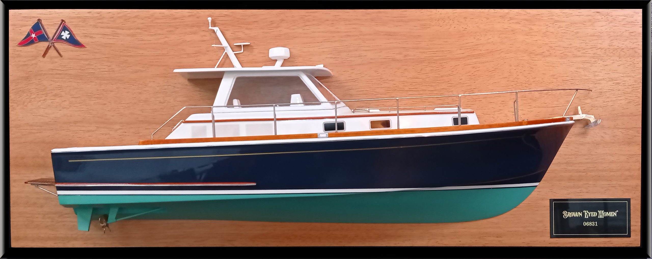 Fascinating Grand Banks Eastbay 38 Custom Half Model with Deck Details