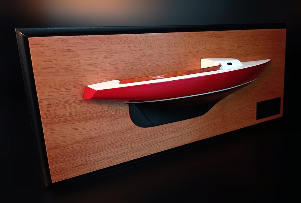 Pearson Ensign 22.5 custom half model with cabin and cockpit only