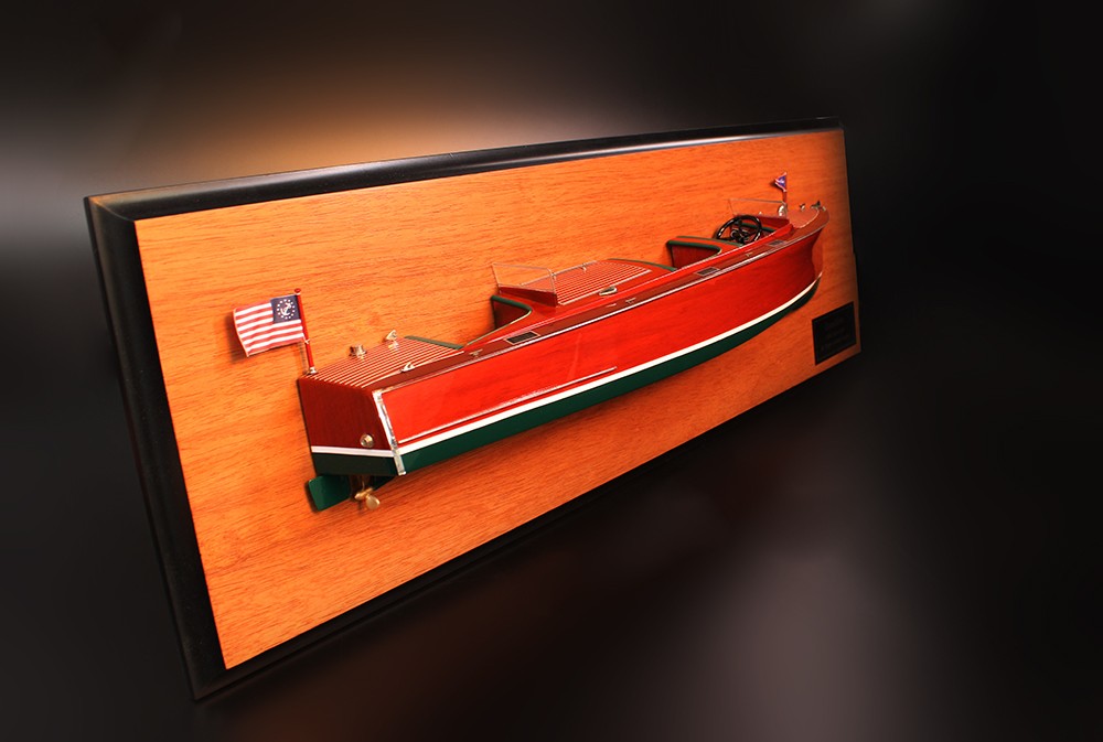 Chris Craft 26' Triple Cockpit Runabout of 1936 custom half model