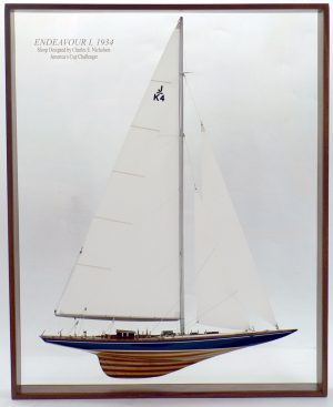 Half models with wooden frame - - Endeavour I 1934 - Abordage