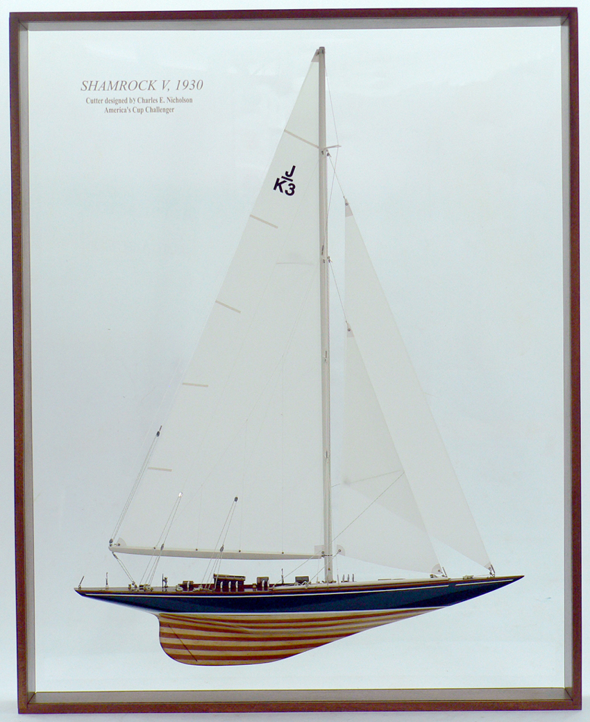 Half models with wooden frame - - Shamrock V 1930 - Abordage