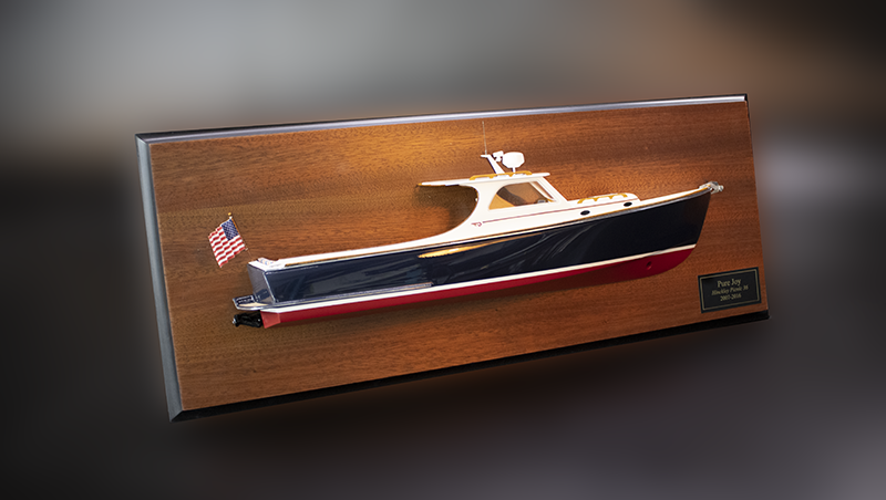Hinckley Picnic 36 custom half model with deck details