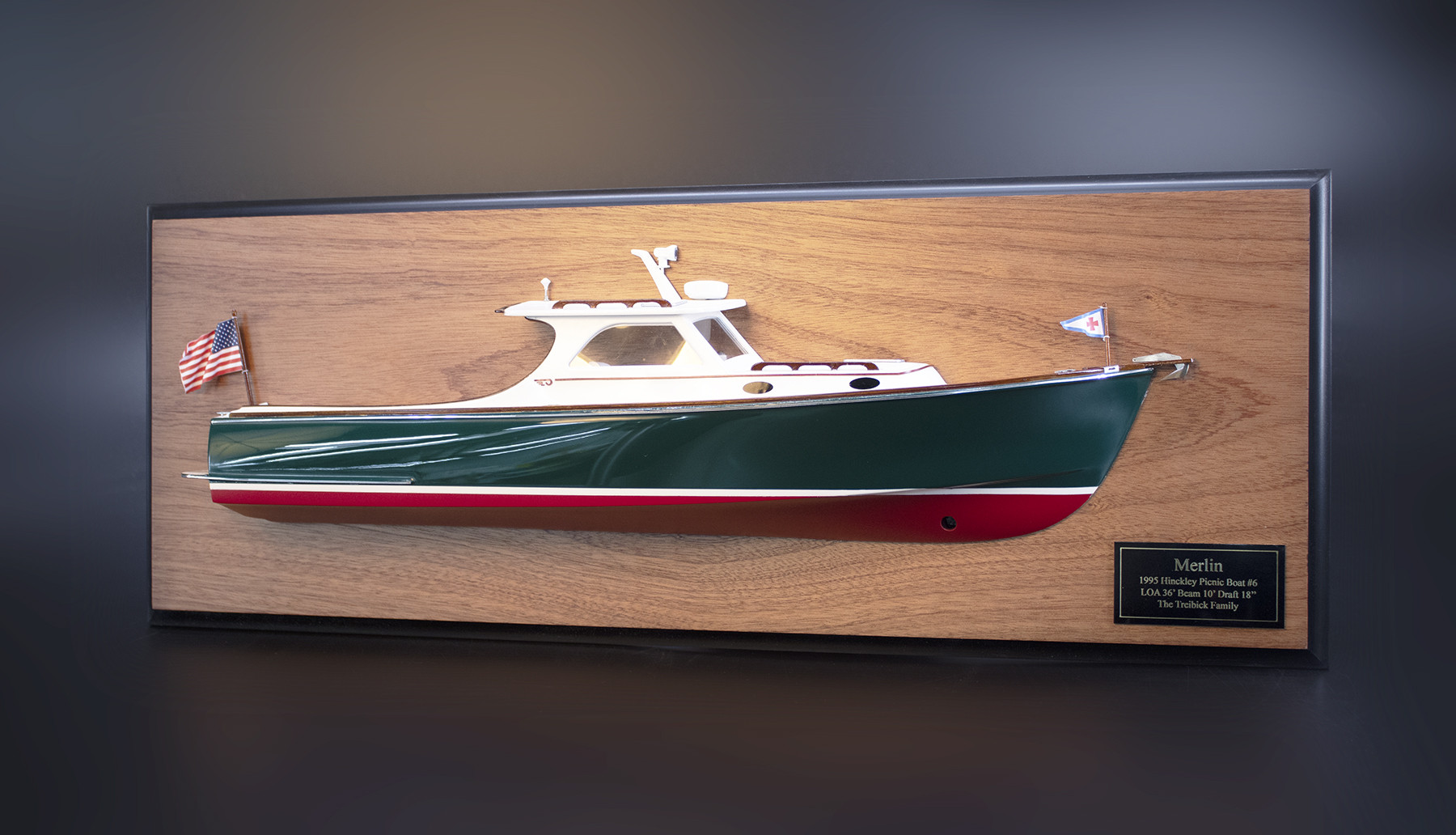 Hinckley Picnic 36 (hull no. 6) half model with deck details