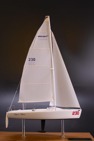 Melges 24 elegant desk model of 8 inches LOA.